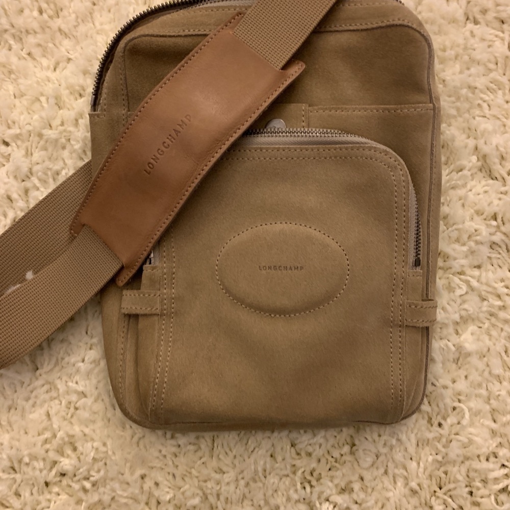 Longchamp crossbody suede bag